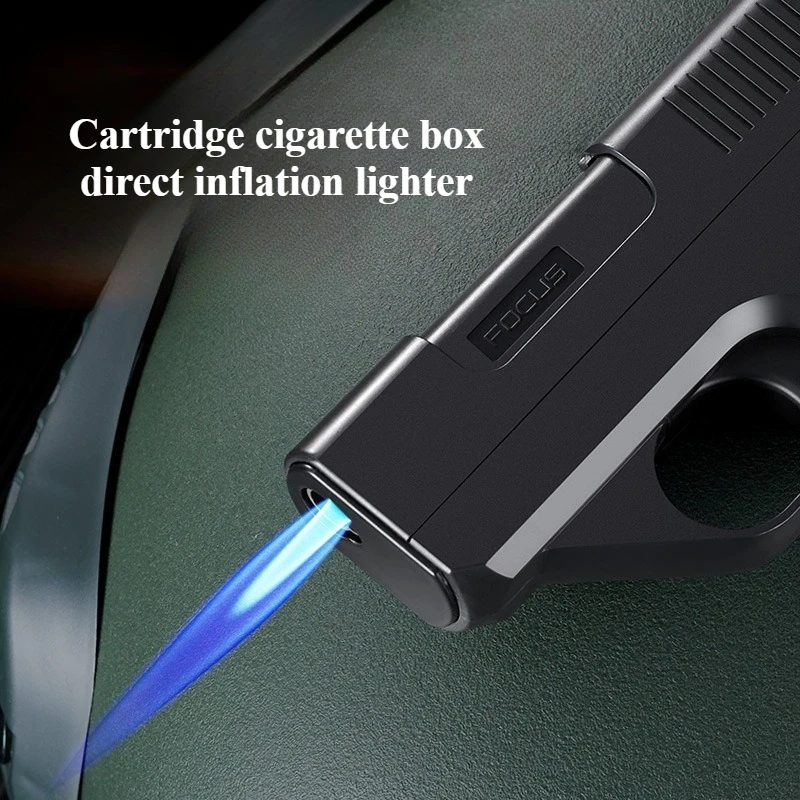 

Cigarette Box Direct Spray Inflatable Lighter Multi functional Thick Medium Fine Three in One Cigarette Box New Christmas Gift