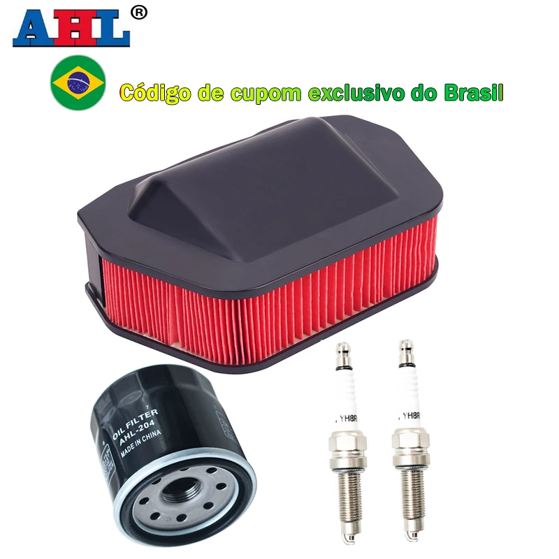 Ahl filtros de ar para motocicleta, filtro de óleo e vela de ignição, kit para yamaha xvs1300a v-star midnight star xvs1300ct xvs 1300a 1300ct