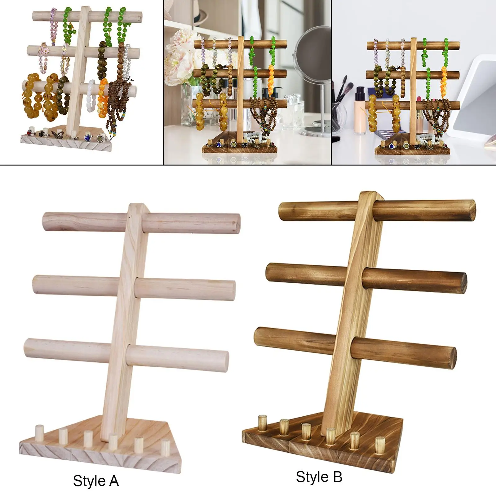 

Jewelry Display Stand Rings Organizer T Bar Bracelet Rack Holder for Tradeshow