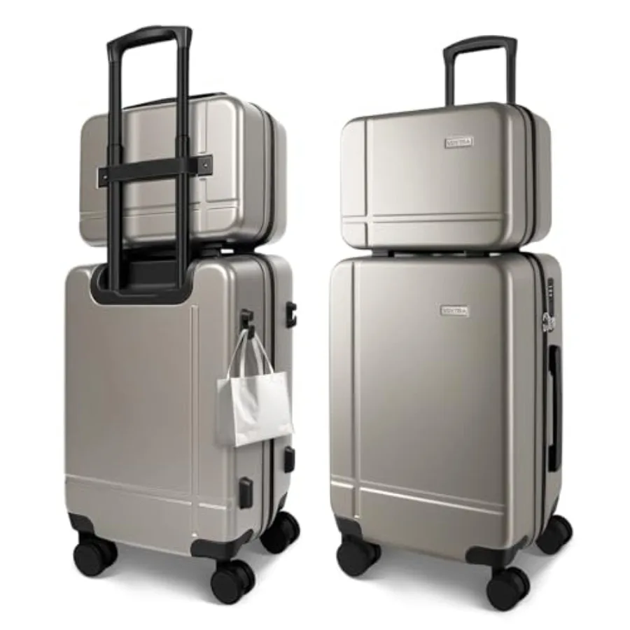 

2 Pcs Carry on Luggage Set, 14 in 20 in Hard Shell Suitcase with TSA Lock, 360 Silent Spinner Wheels, Durable and Stylish Trave