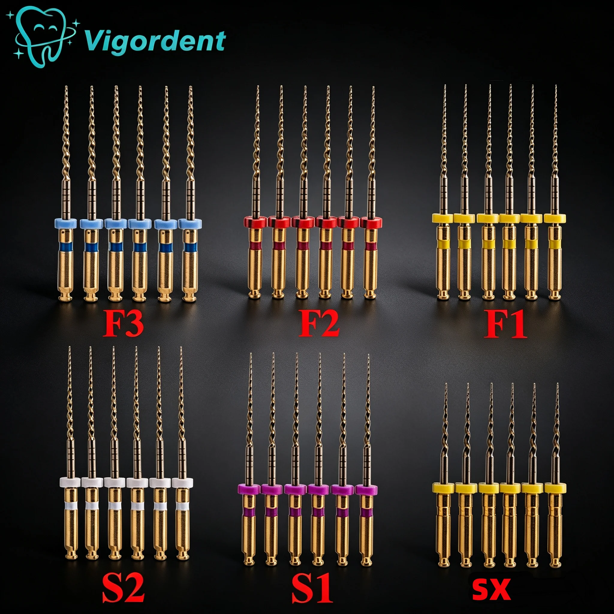 1Box Dental SX-F3 Gold Flexible Files Engine Use 21/25/31mm Niti Endo Rotary Heat Activation Golden Endodontic File