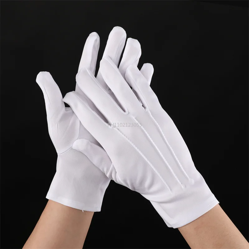 

Men Women Etiquette Reception Honor Guard Hands Protector Parade White Gloves Formal Magician Full Finger Catering Drivers