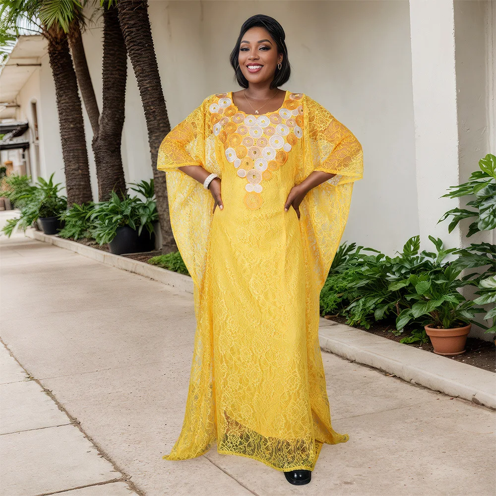 Robes africaines pour femmes de luxe mode musulmane Boubou Abayas Robe Dashiki Ankara dentelle tenues Robe de soirée caftan Robe Maxi