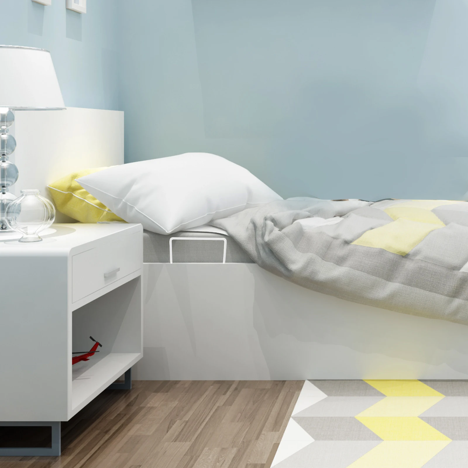 

4 Pcs Retainer Stoppers Non Slip Grippers White Color Strong Hold Prevent Slide Fits All Mattress Stoppers Beds