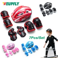 Juego de equipo de protección para niños de 7 piezas, casco y almohadillas para patinaje sobre ruedas para niños, equipo de seguridad para scooter de bicicleta con protectores de muñeca para codo y rodilla