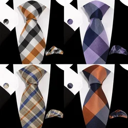 New Men's Tie 8CM Neckties for Man Classic Jacquard Woven Plaid Stripes Neck Ties for Man Formal