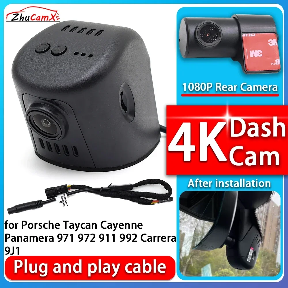 

ZhuCamX 4K 2160P Plug and Play DVR Dash Cam Video Night Vision for Porsche Taycan Cayenne Panamera 971 972 911 992 Carrera 9J1