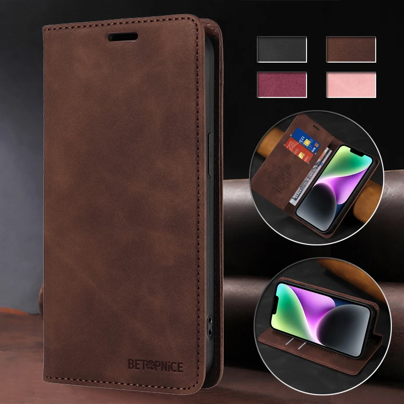 مكافحة سرقة محفظة جلدية جراب هاتف ل ممن لهم Reno14 F 5G رينو 14F 14 برو 5G Reno14f غطاء الوجه فتحة للبطاقات حامل المغناطيسي كوكه