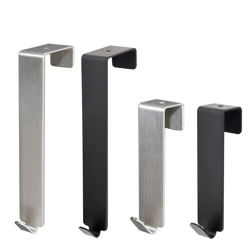 1pcs No Drill Stainless Steel Behind Door Hooks Cabinet Bedroom Door Hooks Clothes Hooks Upper Hanger