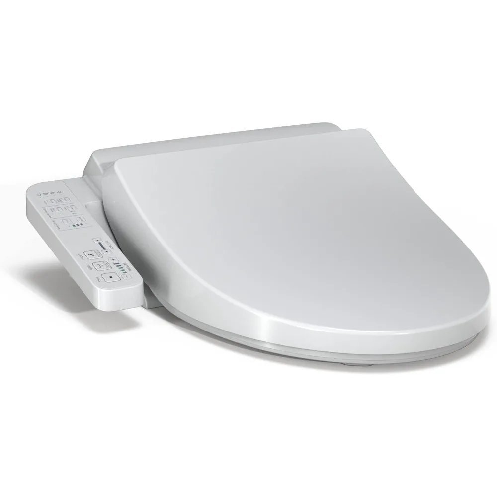 A2 Electronic Bidet Toilet Seat with Heated Seat and SoftClose Lid, Elongated, Cotton White - SW3004#01