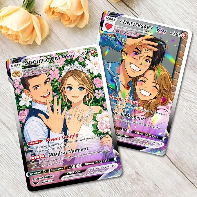 Custom Anime Acrylic Card for Couple Customized Card Holofoil Style Cards Father Mother Pet Gifts Perfect Keepsake for Lovers view 5