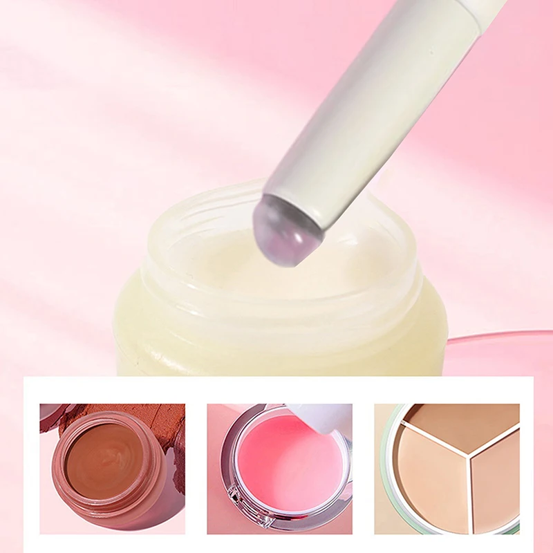 Silicone Lip Brush With Cover Angled Concealer Brushes Lip Balm Lip Gloss Angled Head Concealer Brushes Cat Paw Make Up Brushes