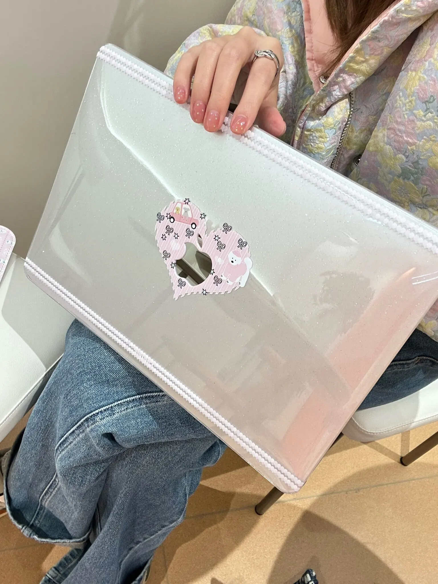 

Girlish Heart Dog Pink Bow Shining Laptop Case For Macbook Air 13.6 M4 NEO 15 M3 Hard Cover For MacBook Pro 13 M1 M2 14 M4 M5 16