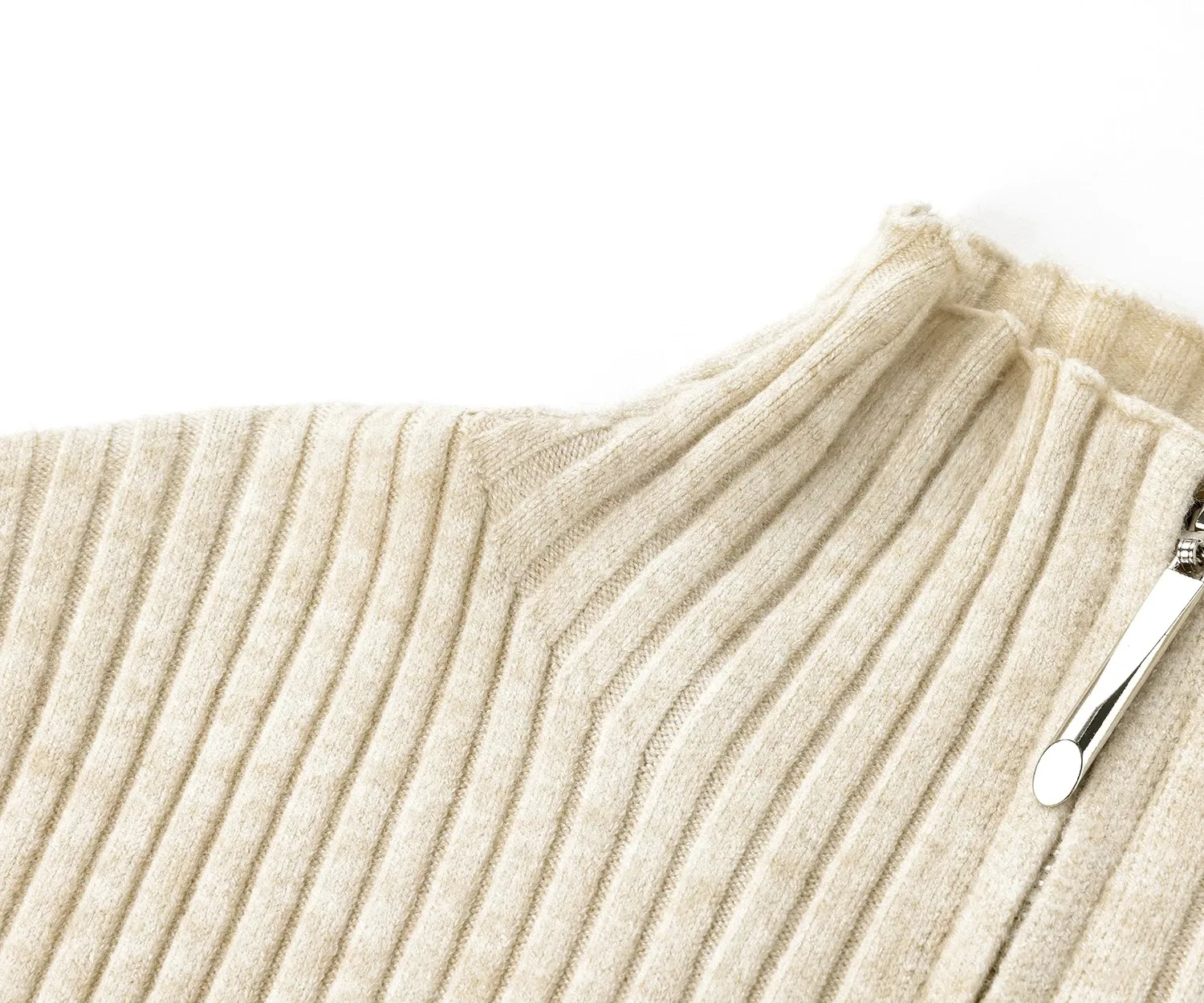 2026 Damen Herbst-Winter Strickjacke Vielseitiger Büro-Slim-Fit Schmeichelhafter Kurzer Reißverschluss-Pullover Koreanischer Langarm-Oberbekleidung – Detail 8