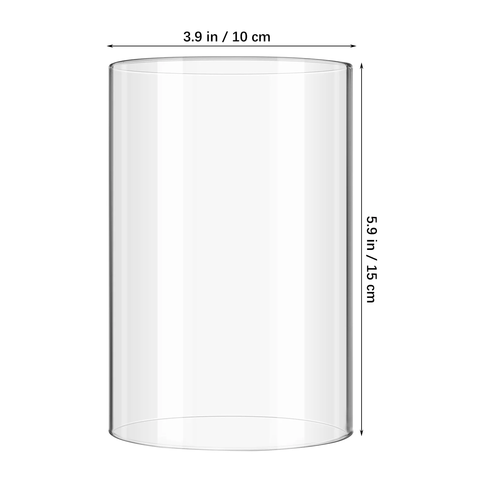 2Pcs Windproof Glass Covers Cylindrical Pillar Shades Decorative Clear Holders for Home Warm Atmosphere