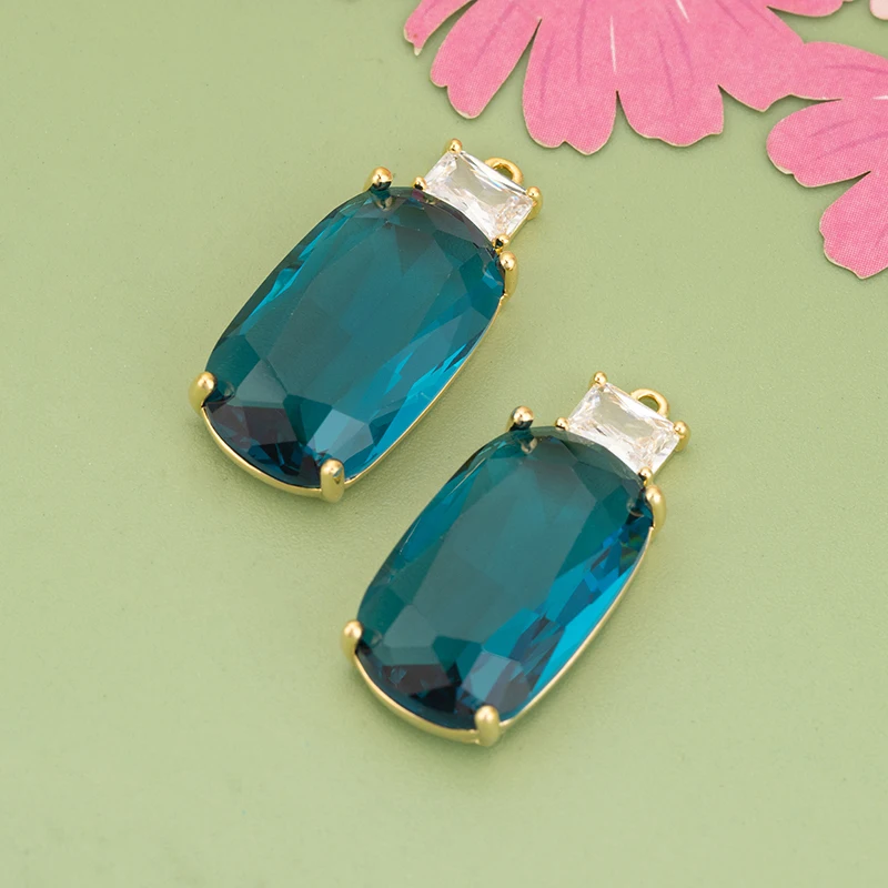 assoonas, 4 Stück/Set, MG86, Schmuckzubehör, 18k Gold rhodiniert, Kupfer, Anhänger, Glas, handgefertigt, Schmuckherstellung, DIY-Anhänger – Detail 9