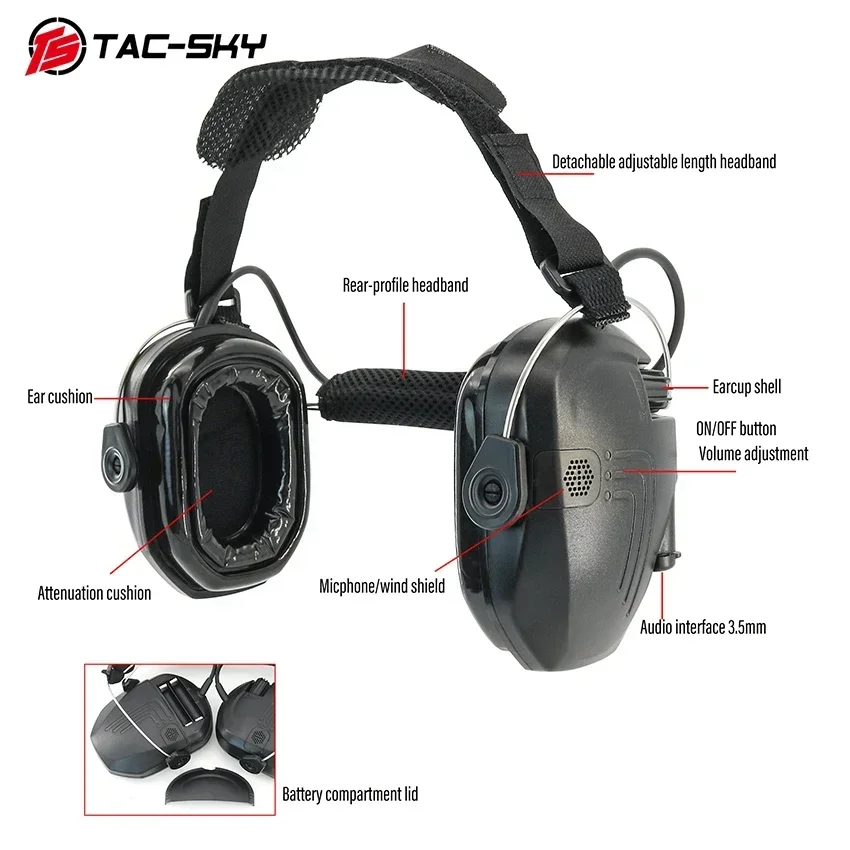 

TAC-SKY IPSC Electronic Shooting Earmuffs Hearing Protection Noise Cancelling for Airsoft Shooting Tactical Headphone