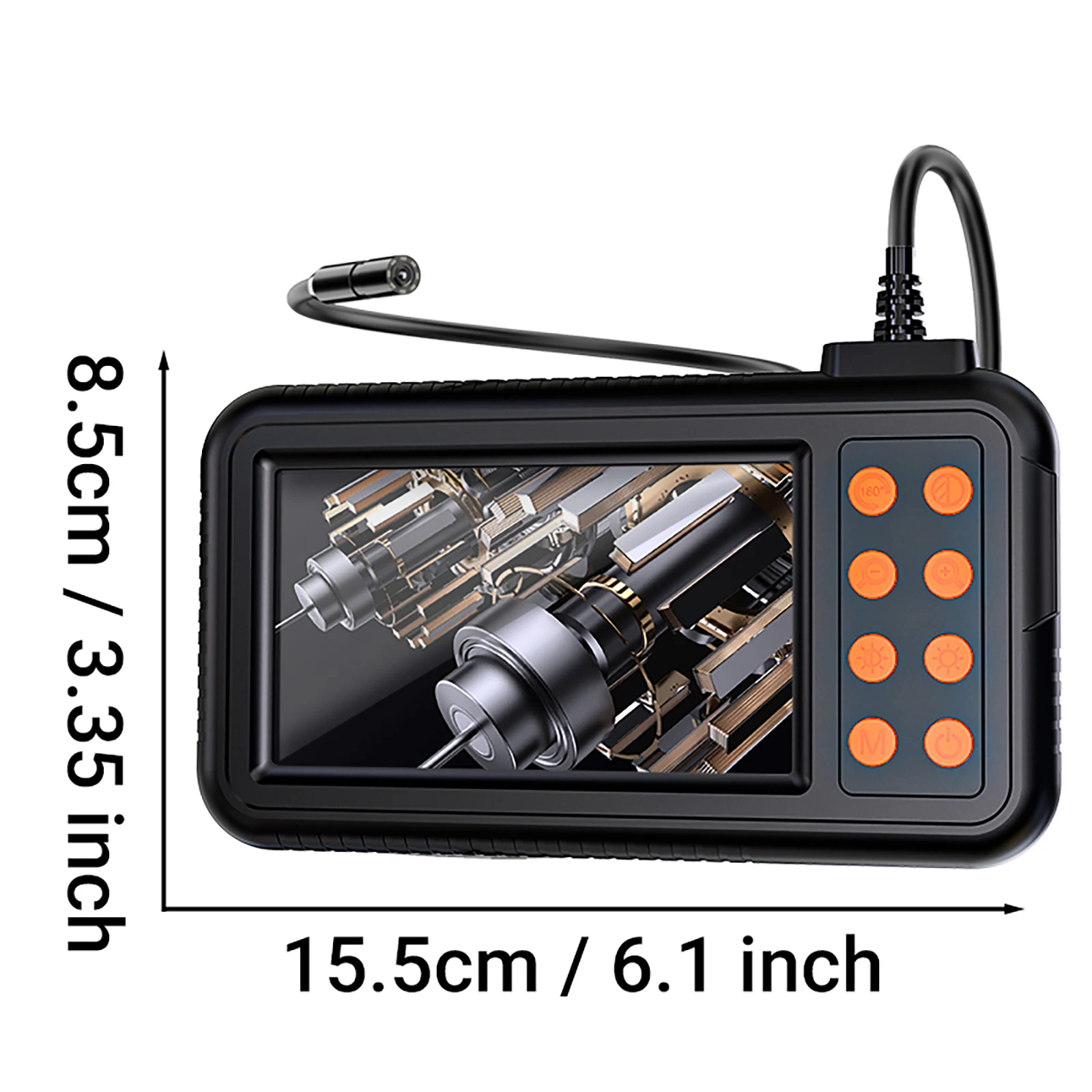 Industrial Endoscope Camera 4.3 " HD 1080P Car Inspection Borescope IP67 Waterproof Sewer Camera With 8 LED for Sewer Pipe