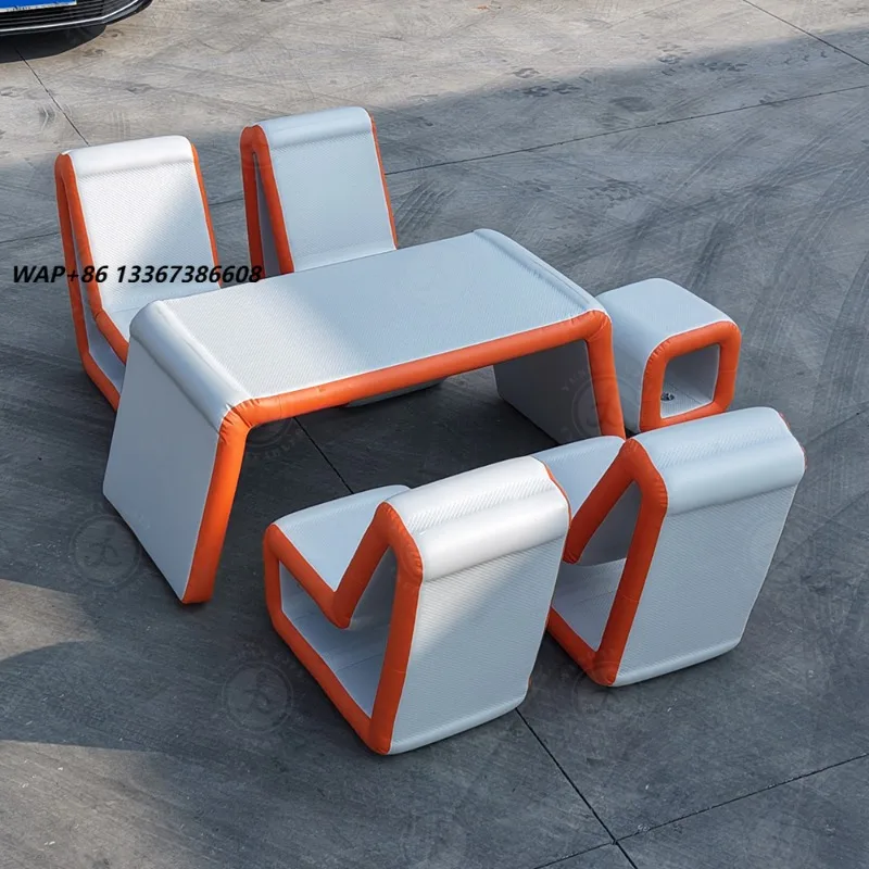 Outdoor inflatable furniture set drop atable table lake floating dock portable air table and chairs