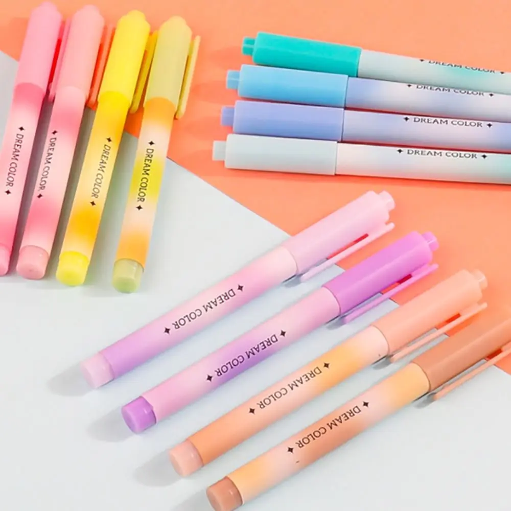 

4/12PCS Soft Tip Highlighter DIY Graffiti Drawing Eye Protection Colored Marker Pen Students Stationery Fluorescent Pen