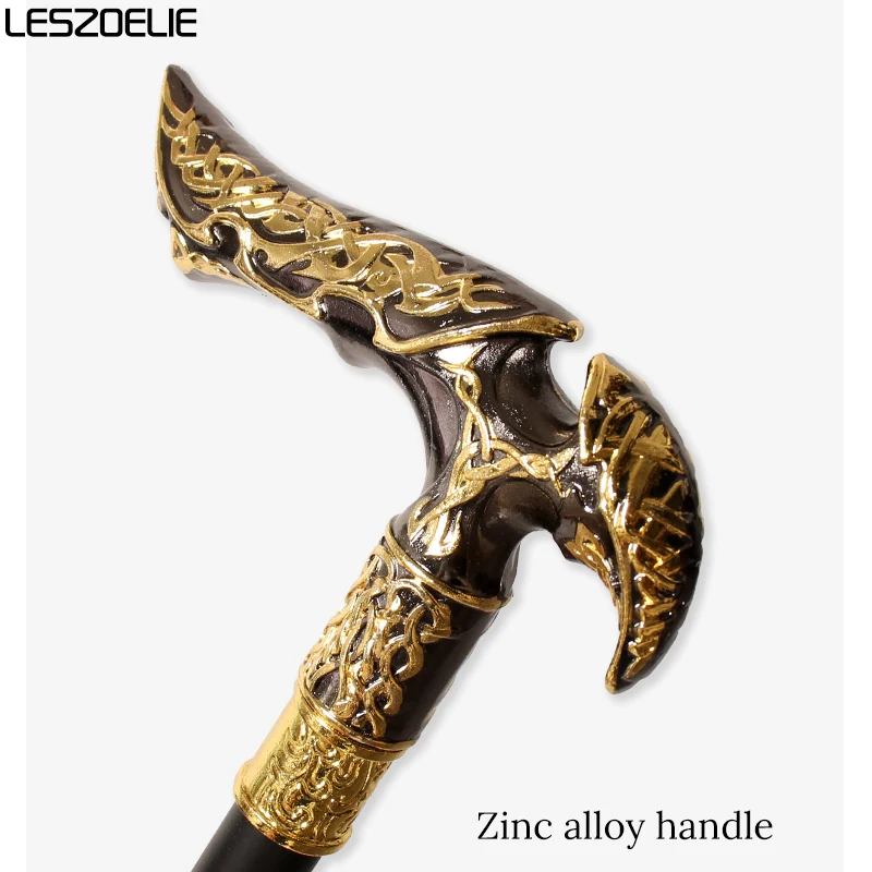 92cm 高級ゴールド＆ブラックハンドル ウォーキングケーン メンズ エレガント ヴィンテージ ファッション パーティー装飾スティック レディース スタイリッシュ ケイン