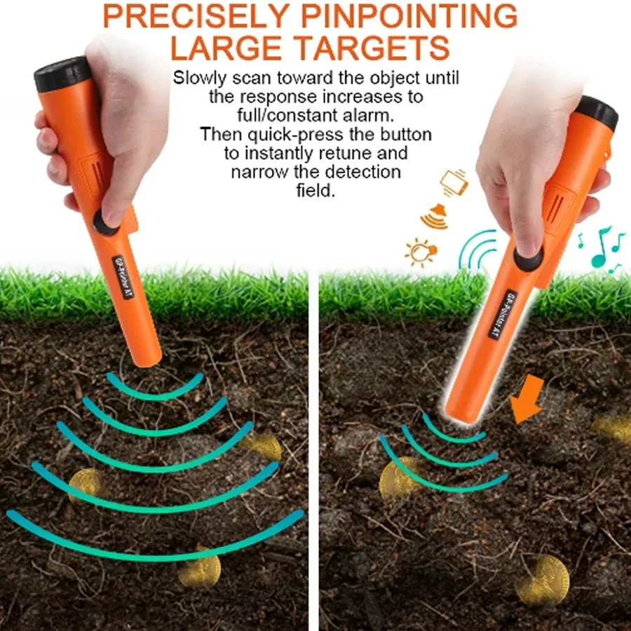 كاشف المعادن GP-مؤشر تحديد البحث عن الكنز مقاوم للماء تحديد المواقع قضيب الكشف مع أضواء LED سوار