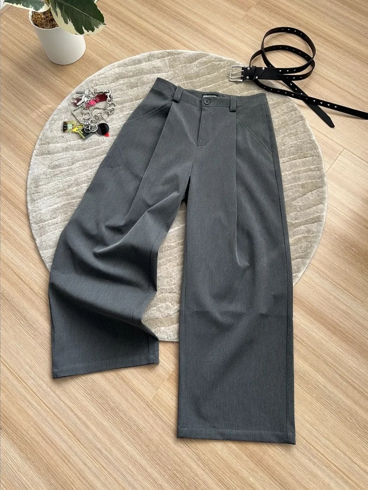 

Loose Men's Cargo Pants Drapey Straight Leg Commute Trousers Retro Double A-Line Casual Loose Fit Youth Faion Autumn Cool S...