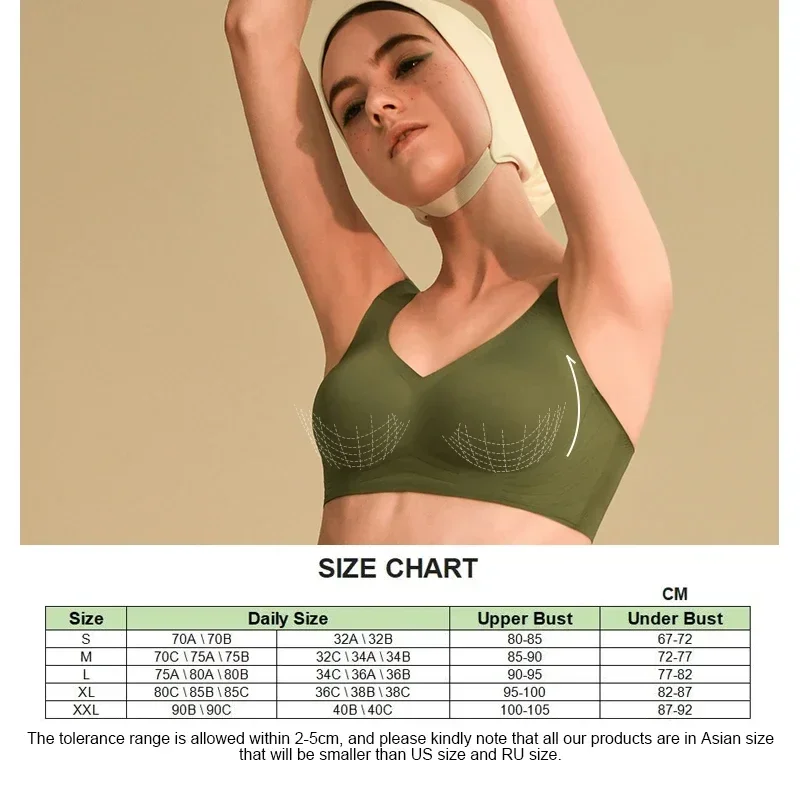 SUJIIN Wireless Seamless Bras for Women Underwear Minimizer Invisible Padded Push Up Bras Comfortable Soft Support Bralette Bh