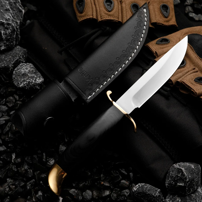 HUANGFU High quality outdoor knife fixed blade wilderness survival knife men\'s gift rescue knife hiking hunting knife