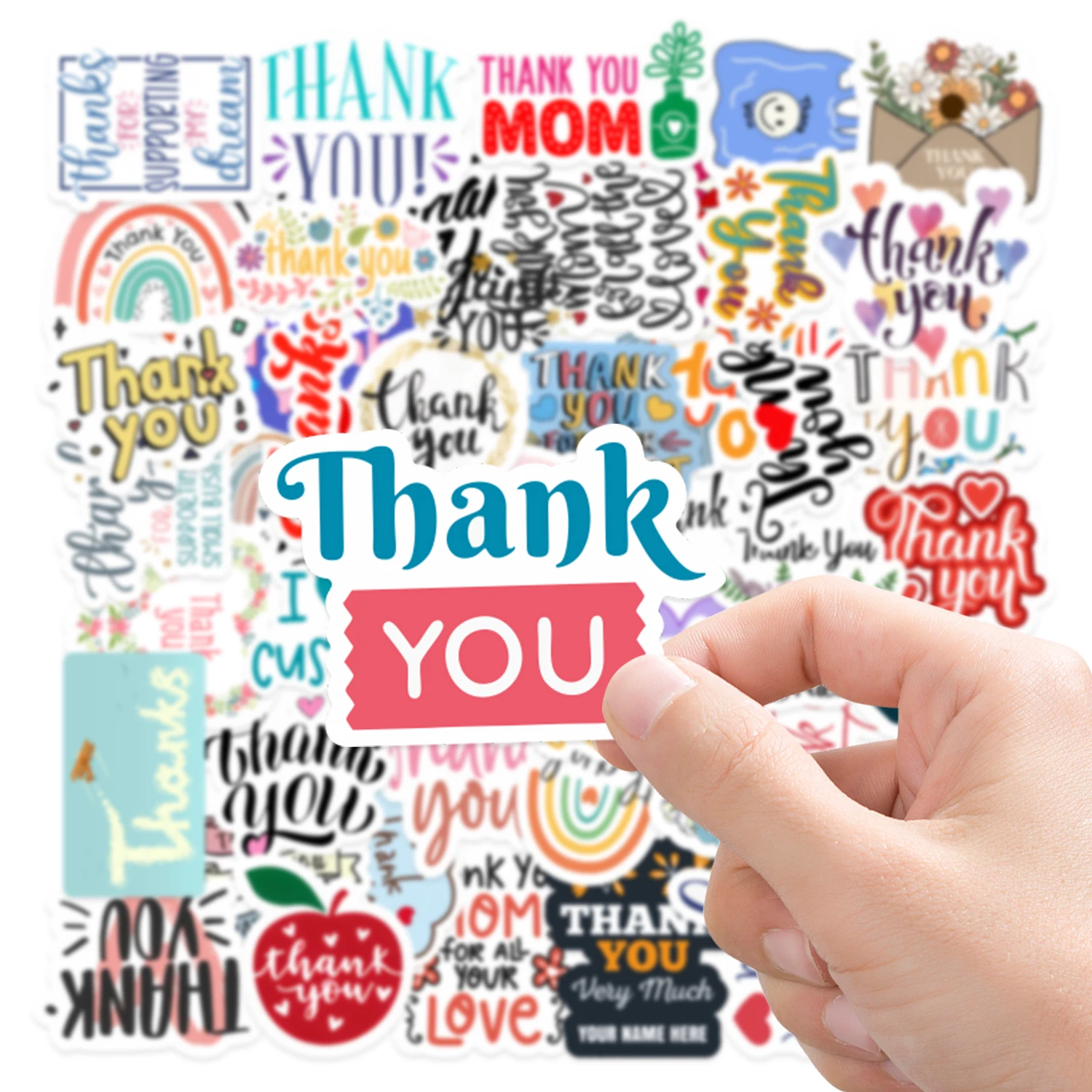 50pcs Floral Thank You Stickers | Aesthetic Appreciation Decals for Gift Packaging & Cards, Teachers, Moms & Small Business Owne