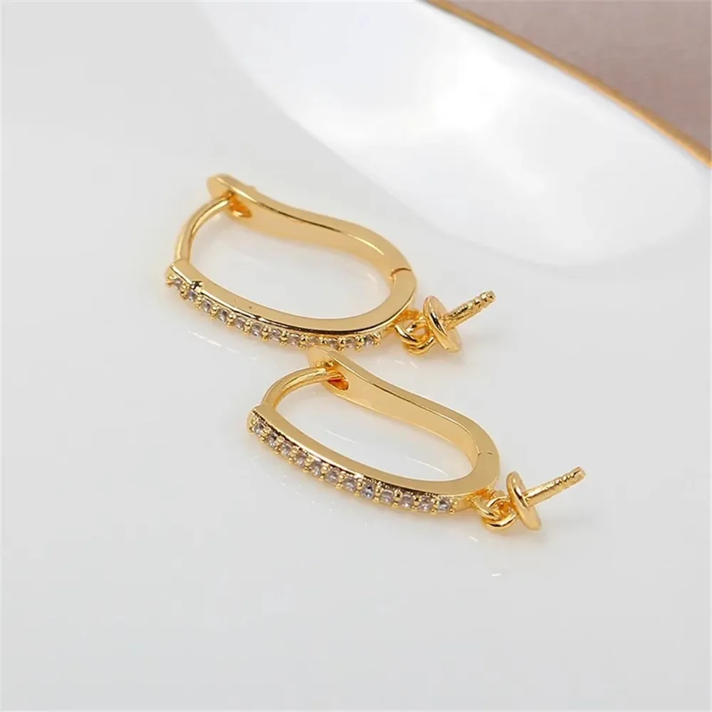 

19 Style Pearl Stud Earrings Setting Base 14K Gold Simple Fashion Temperament Handmade Diy Jewelry Making Findings&Components