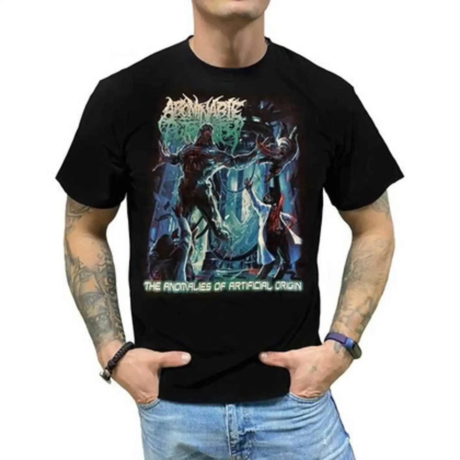 T shirt Abominable putridirty The anomalies of artificial origin S vintage Washed Stretched homme Comfortable
