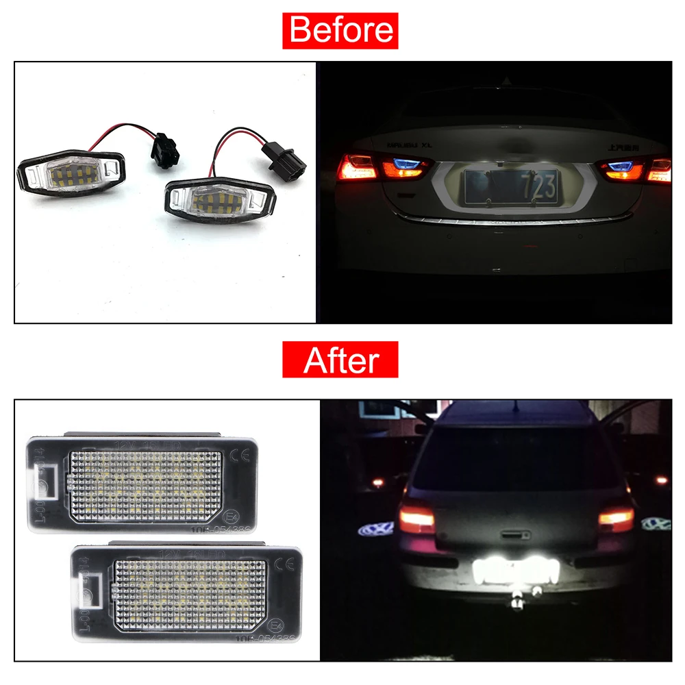 For BMW 1/3/5 Series E82/E90/E39/E60/F10 Tail Light 2Pcs/Set Car Accessories 18 LED Lamp Car License Number Plate Lights