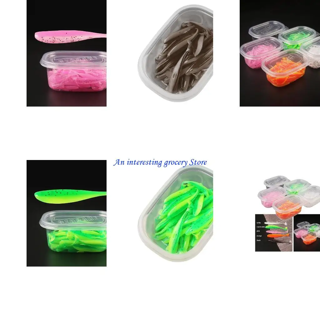 652D 50 Pcs Soft Lures Worm Baits Artificial Swimbaits Paddle Tail Swimbaits Lures
