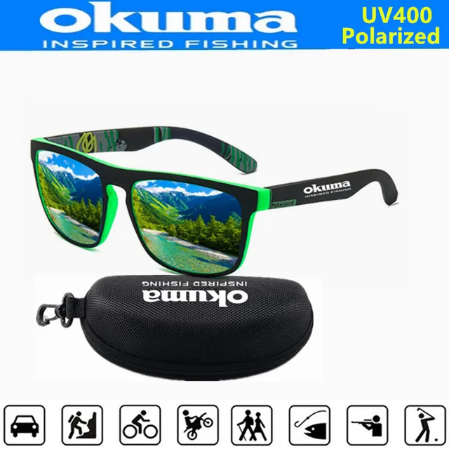 Okuma spolaryzowane okulary przeciwsłoneczne UV400 dla mężczyzn i kobiet na zewnątrz, polowanie, wędkarstwo, jazda na rowerze, opcjonalne pudełko na okulary przeciwsłoneczne