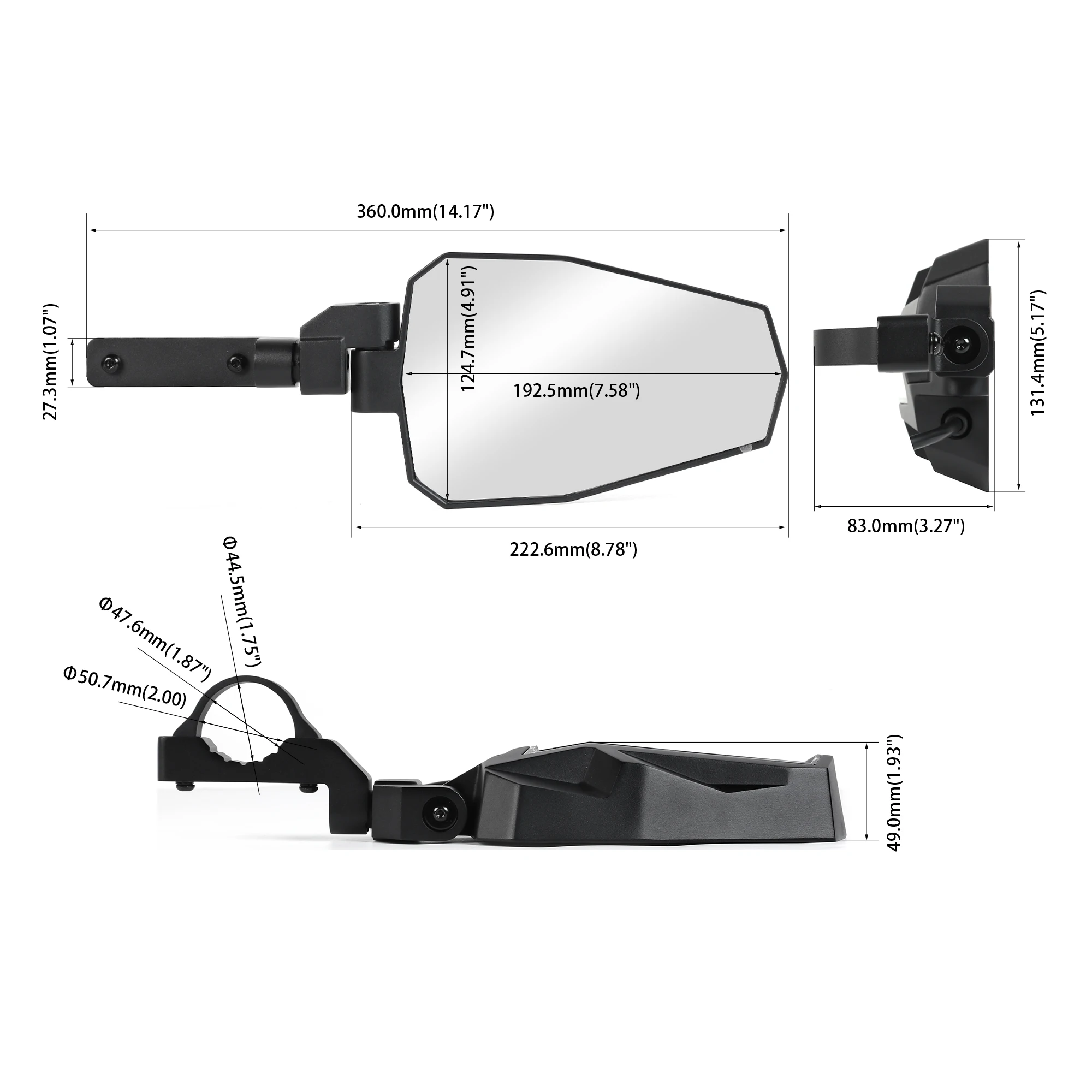 أضواء المرايا الجانبية LED للطرق الوعرة من سلسلة R8 الحصرية لافتة للنظر
