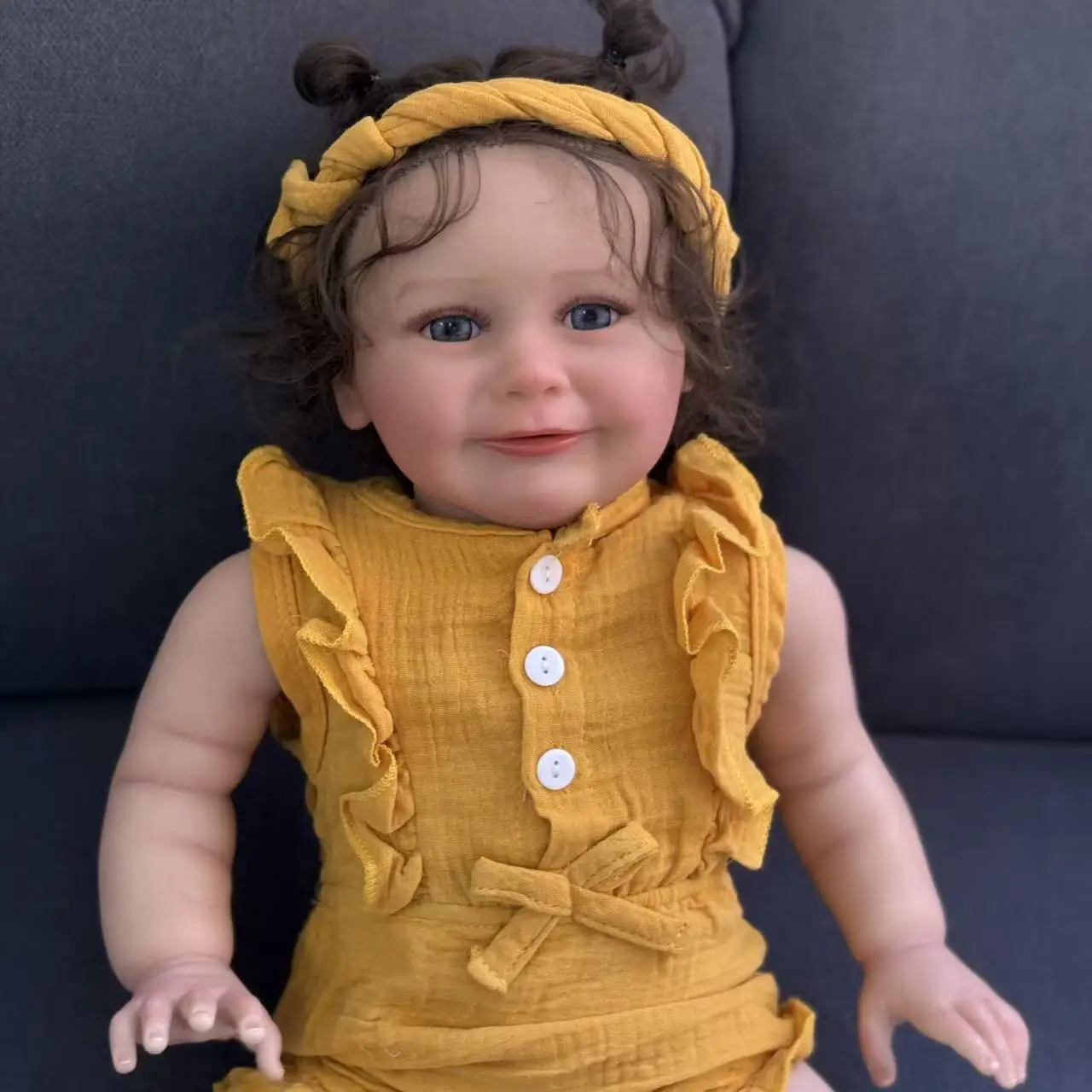 Zoe zachte stoffen lichaam 24 inch handgeworteld haar levensechte peuter herboren pop echte foto's meerdere lagen schilderen met zichtbare aderen