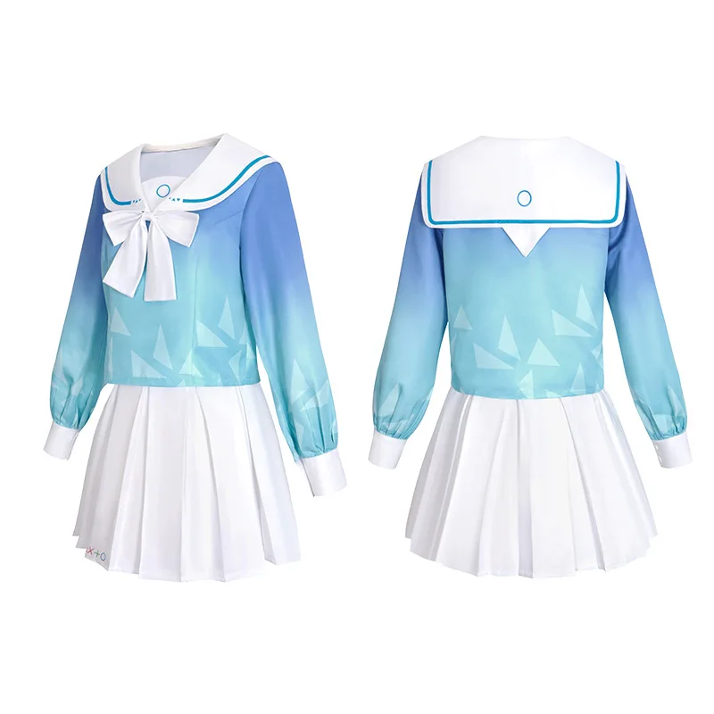 Anime Game Blue Archive Arona Cosplay Costume Blue JK School Sailor Uniform Wig Headwear Halo Halloween party For Women Girls