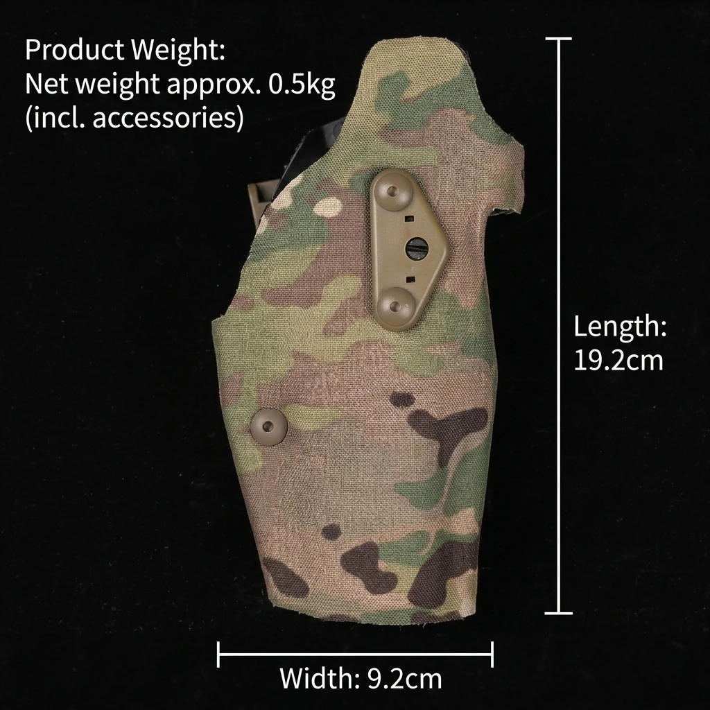 Tactical Holster for Glock 17 Cordura Fabric Quick Release QLS System Belt Loop Platform Quick Draw Pouch for Hunting
