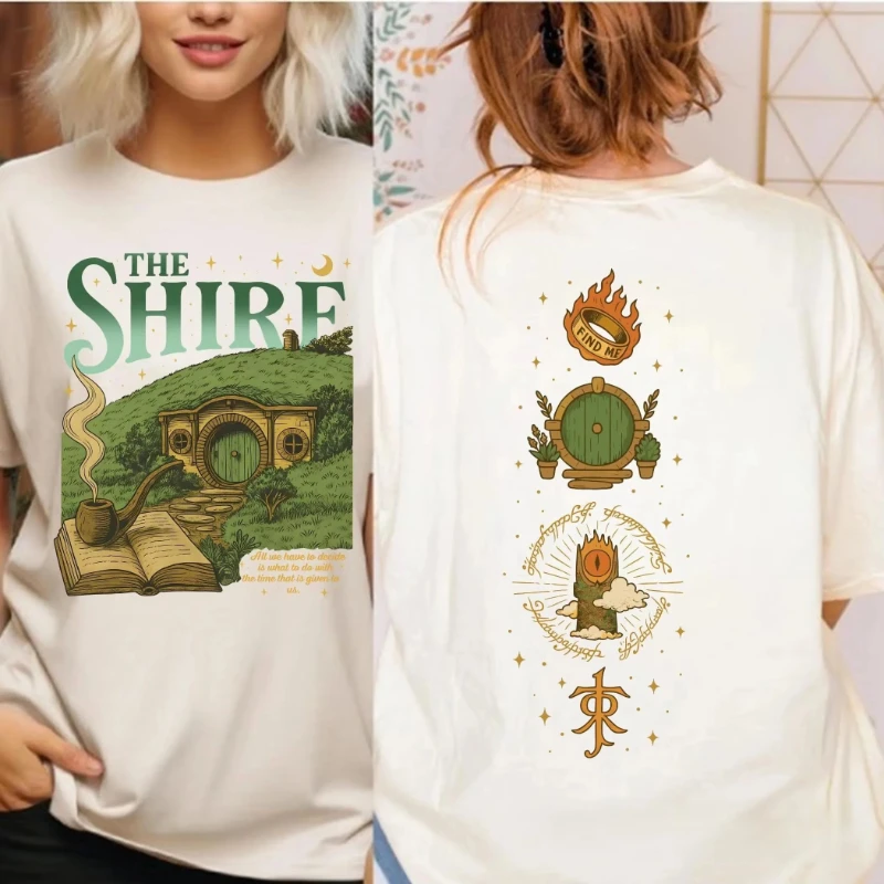 

Y2k Fashion Vintage T-shirt The Lord of The Rings Shire PNG T-shirt Fantasy Book Enthusiast T-shirt Summer oversized t shirt