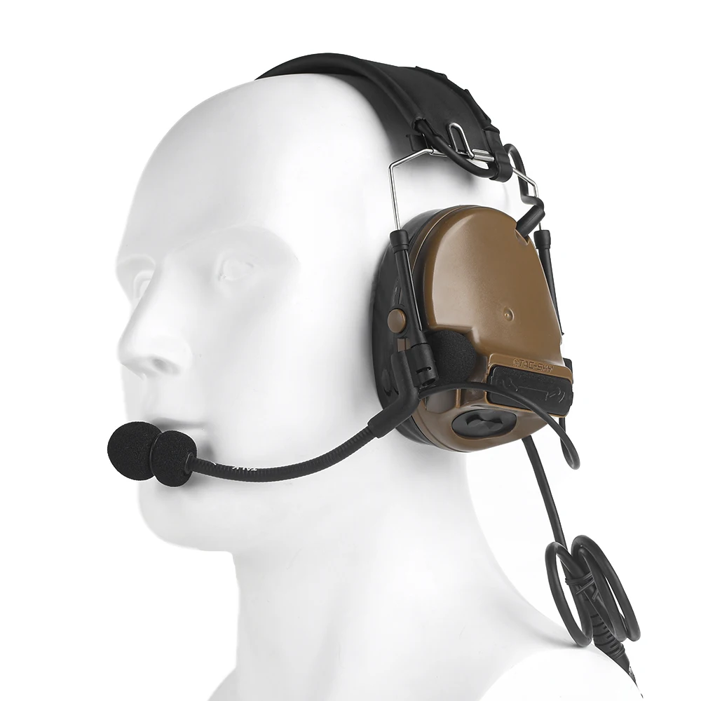 TAC-SKY WCOMTAC III New Detachable Headband Silica Gel Earcups Noise Headphone Sports Tactical Headset WYS0053