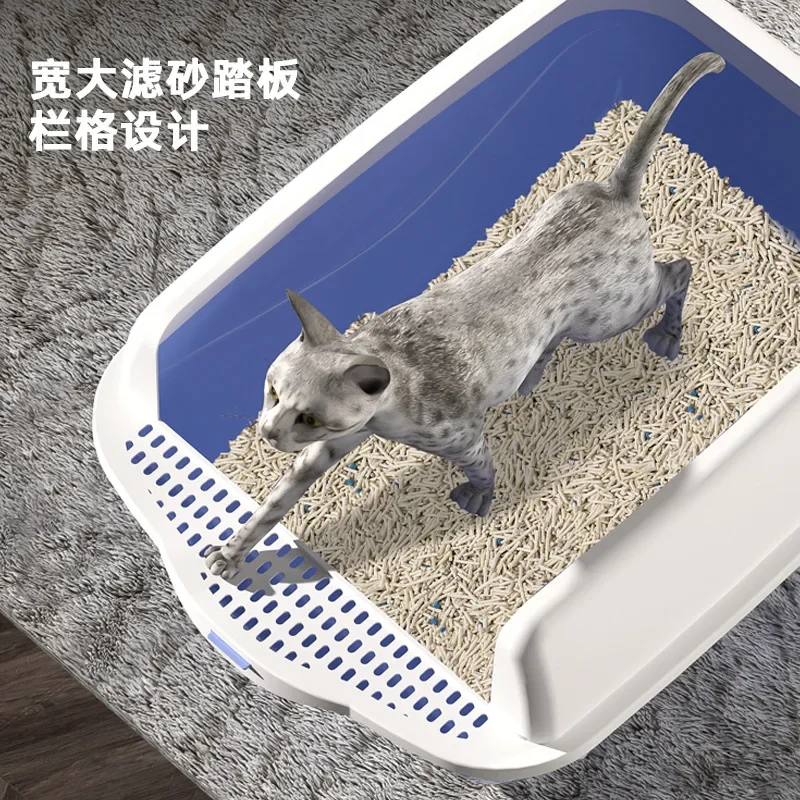 Cat Litter Box Large Semi-closed Plus High Anti-splash Pet Toilet Pet Supplies Cat Litter Box