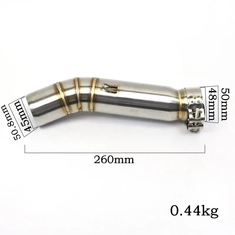 Stainless Steel Exhaust Mid Pipe for CBR300 CBR500R, Slip-On Exhaust Middle Link Pipe ，Exhaust Pipe Middle Section ﻿