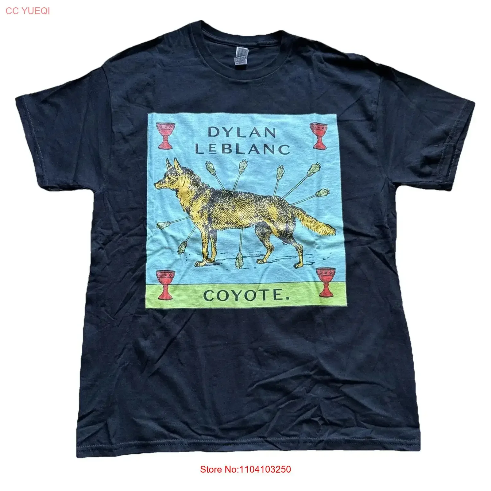 Dylan Leblanc Coyote T Shirt Tour 2024 Concert Black Folk Indie Rock Large vintage Washed streetwear graphic