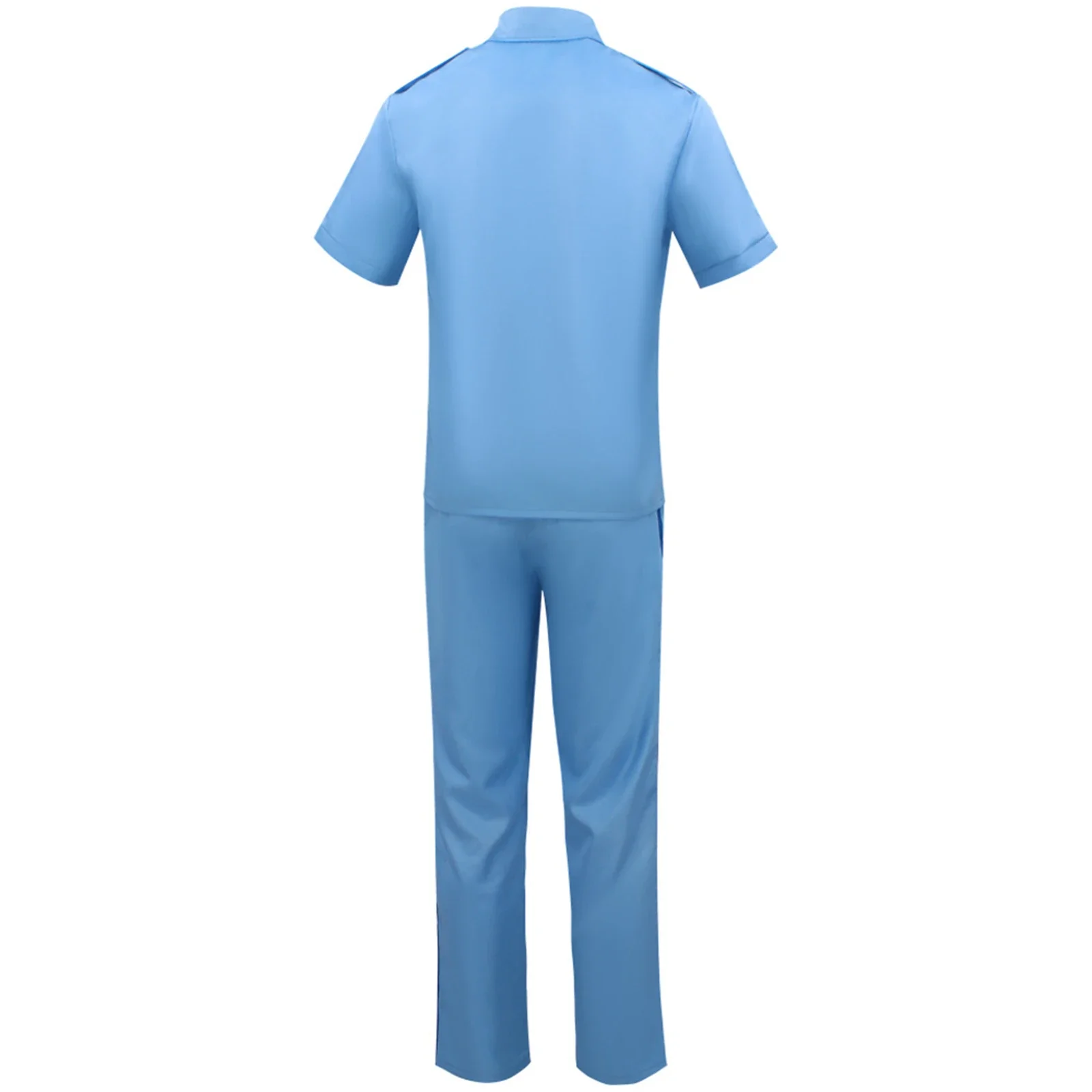 Anime The Life Aquatic with Steve Zissou Steve Zissou Cosplay Costume Short Sleeve Light Blue Men Shirt Pants Daily Outfits