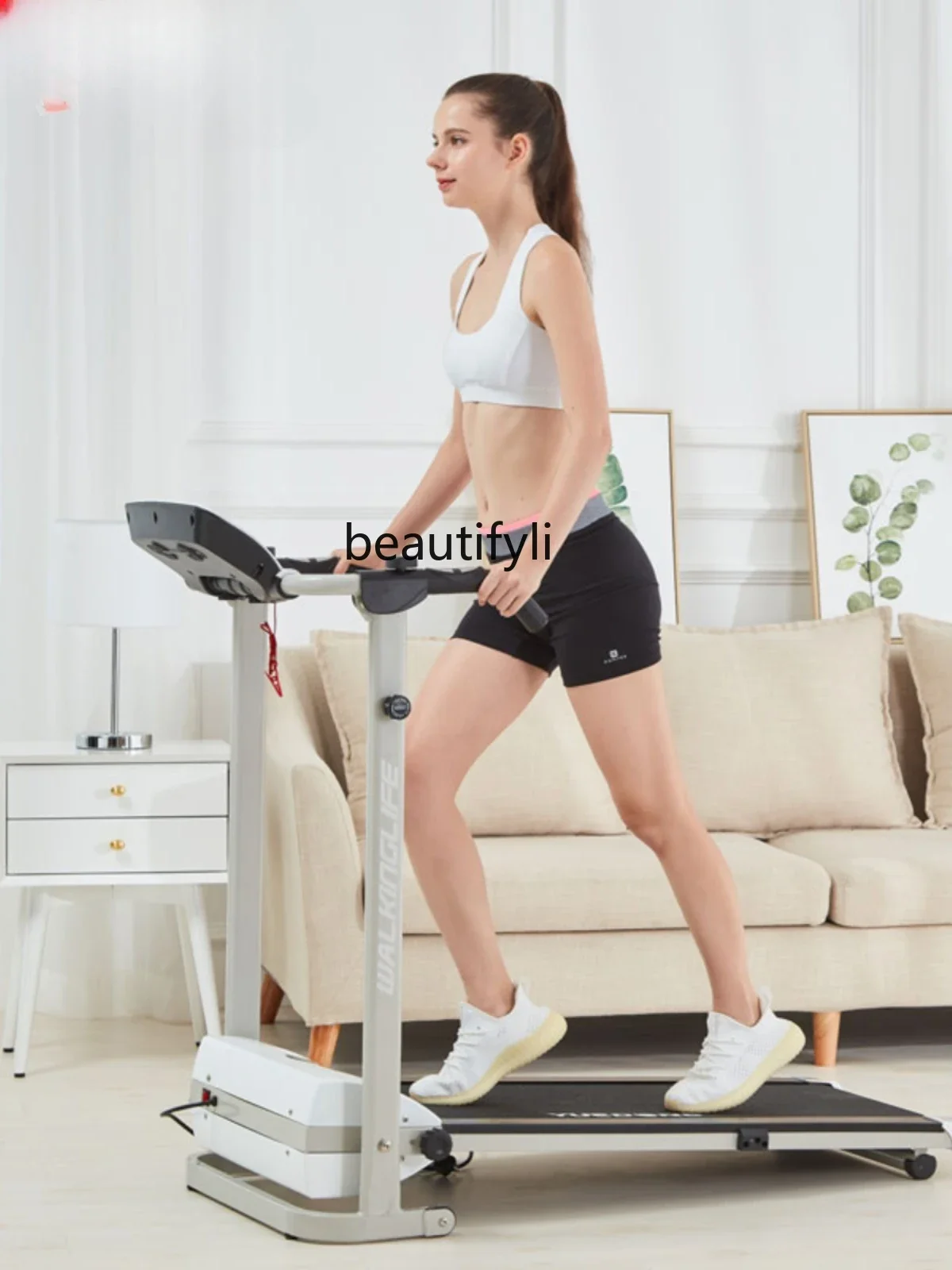 Electric treadmill small female folding indoor ultra-quiet shock absorber walking machine gym equipment