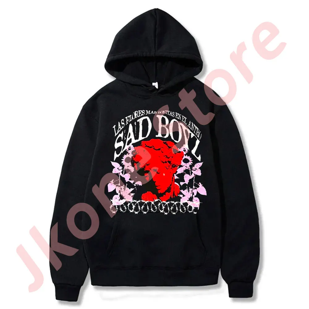 

Junior H Sad Boyz Statue Hoodies Rapper Tour Merch Cosplay Women Men Fashion Casual Hooded Sweatshirts