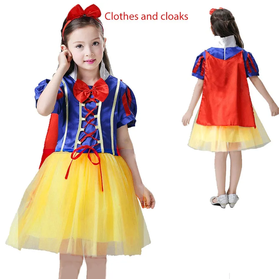 

Childrens Princess Dress Little Girl Snow White Role Play Puff Sleeve Dress Christmas Tulle 2 3 4 5 6 7 8 9 10 11 12 Year Dress