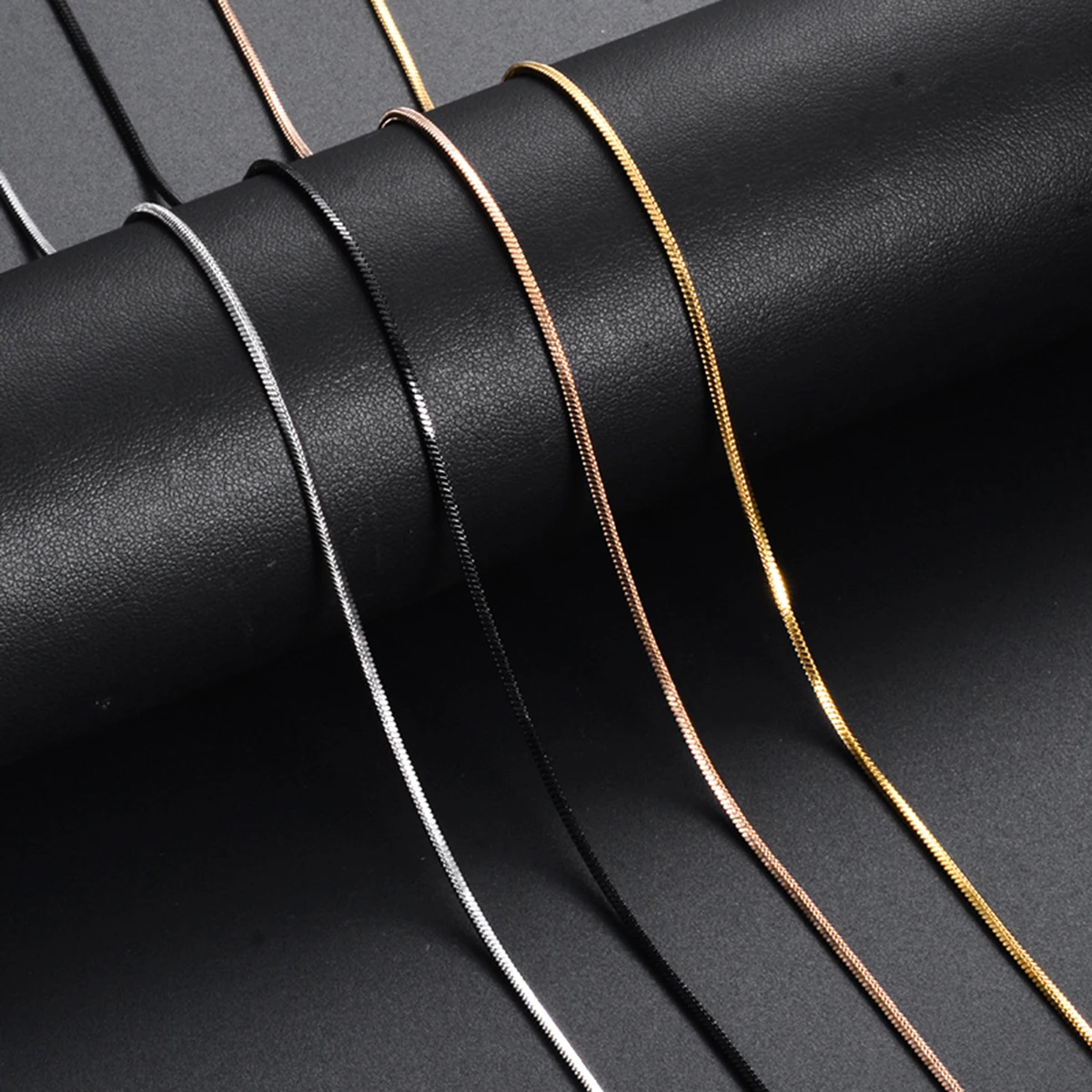 Witd 0.9/1.2/1.5/2mm kwadratowy łańcuszek ze stali nierdzewnej wąż naszyjnik Choker DIY prezent dla mężczyzn moda damska wodoodporna biżuteria