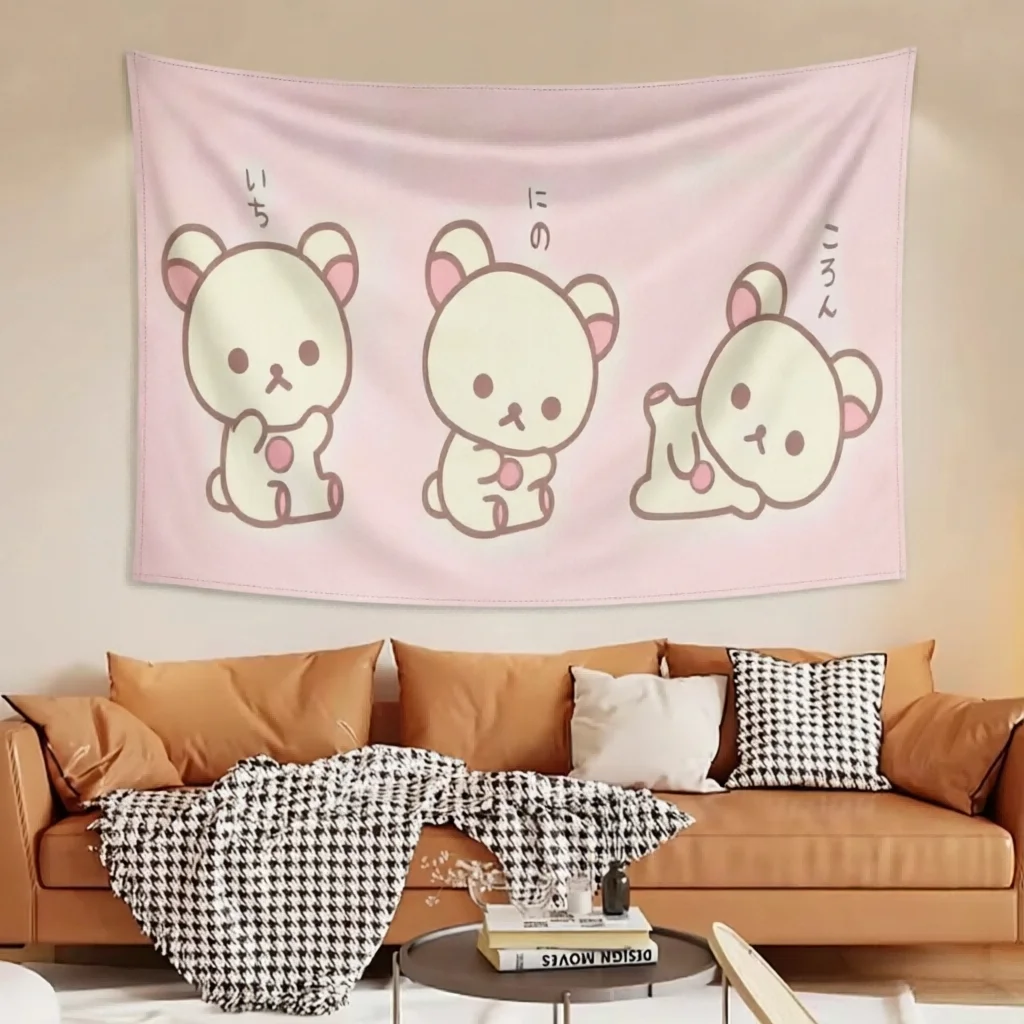 1pc 3 Cute Bears 2D Tapestry, Kid's Bedroom Nursery Home Decor, Soft Durable Fabric, Perfect Cute Gift for Toddler Baby Room